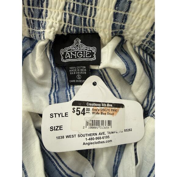 Angie Pants Women’s Small Boho Striped Pull On Wide Leg Lightweight Cotton New - Picture 4 of 7